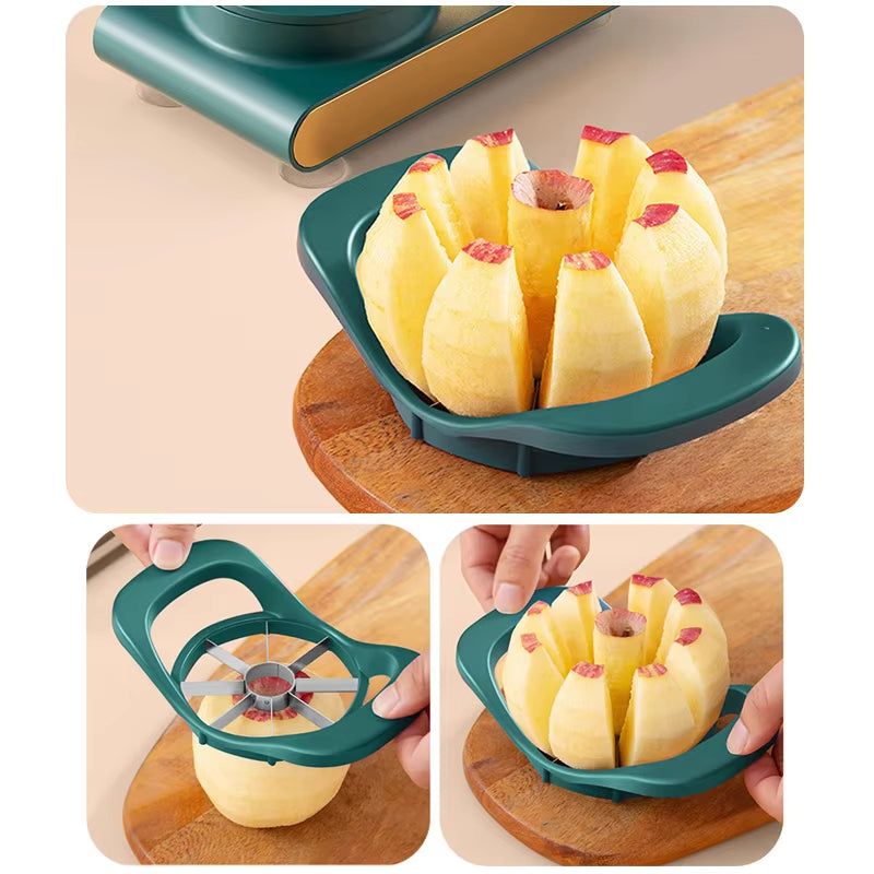 Hand Crank Fruit Peeler + Divider – 2-in-1 Multifunctional Kitchen Tool