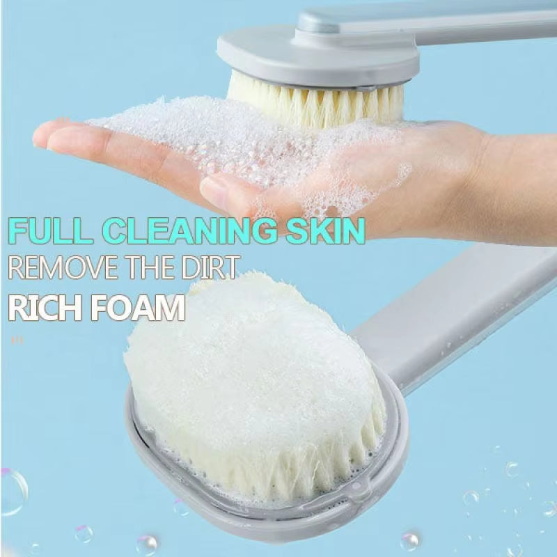 Soft Shower Brush with Liquid Soap Dispenser, Deep Mud Cleaning for Wet and Dry Brushing