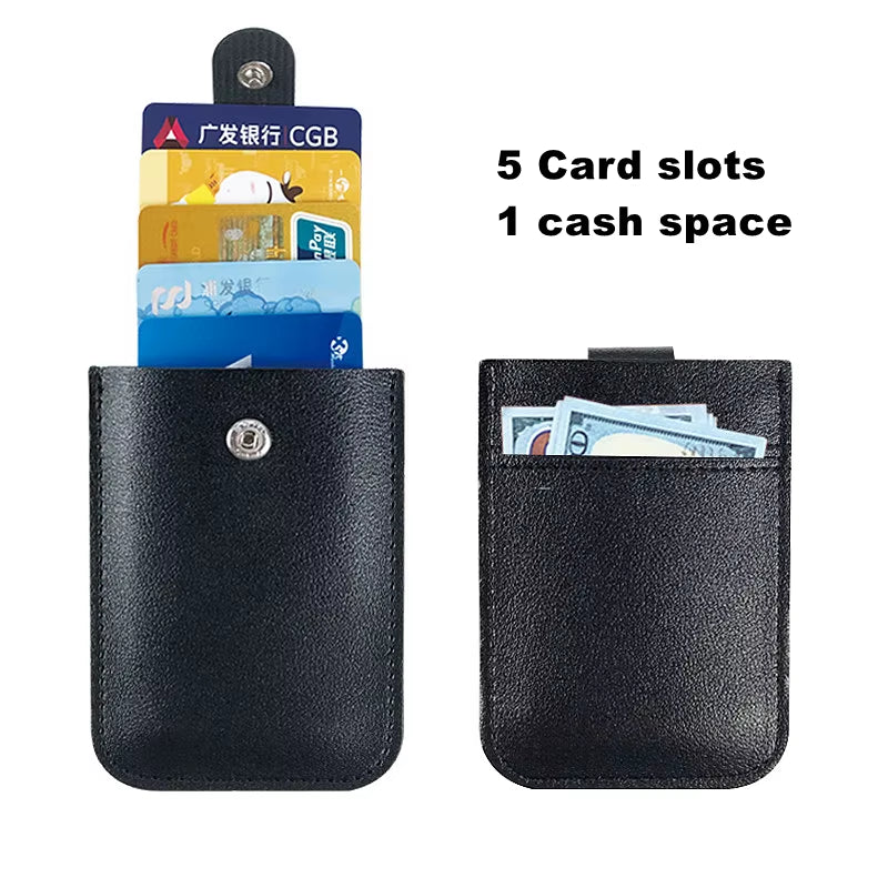 PU Leather Credit Card Holder with Money Clip