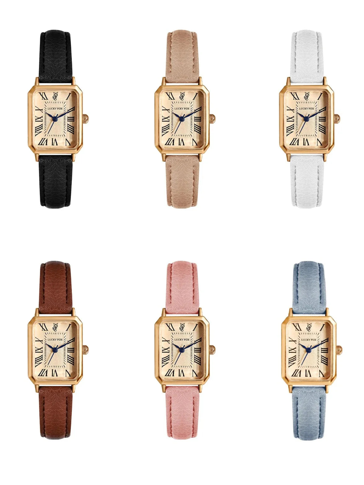 Elegant Retro Square Leather Quartz Watch for Women