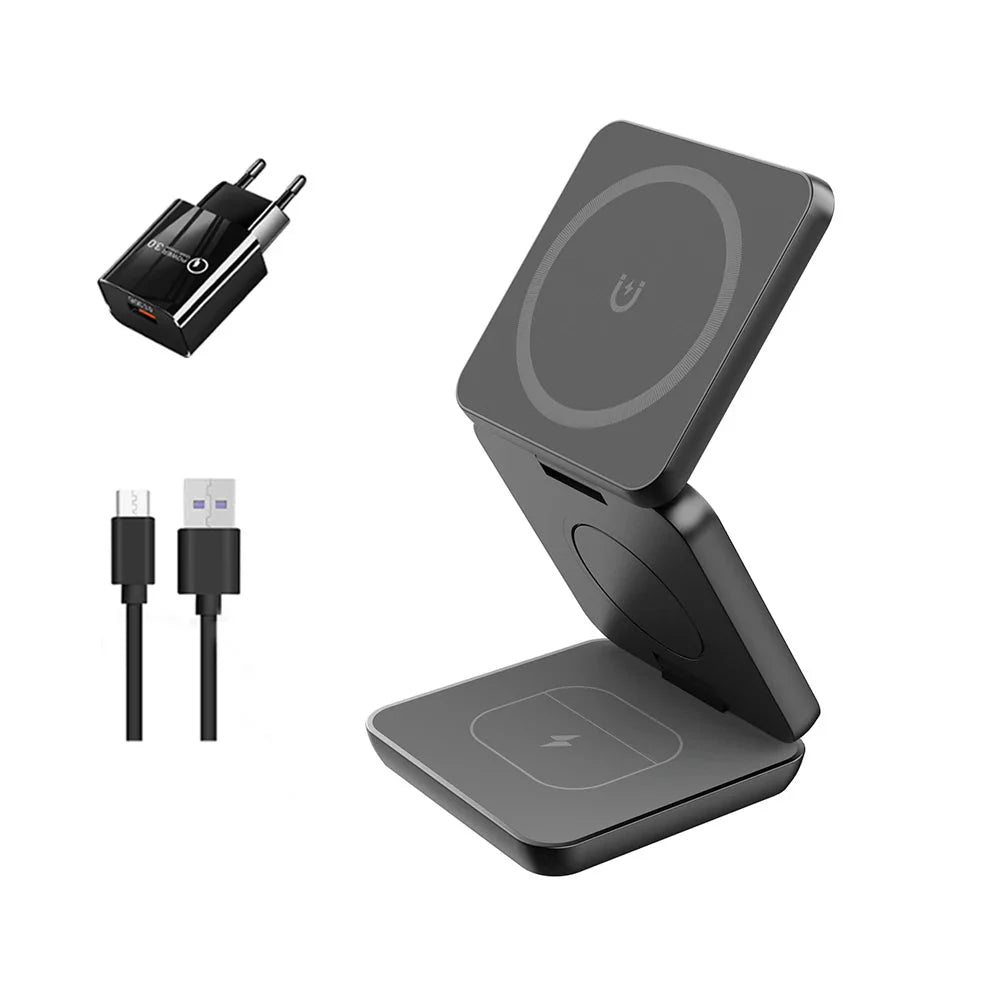 Exquisite 3-in-1 Magnetic Foldable Wireless Charger