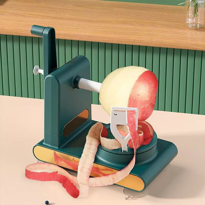 Hand Crank Fruit Peeler + Divider – 2-in-1 Multifunctional Kitchen Tool