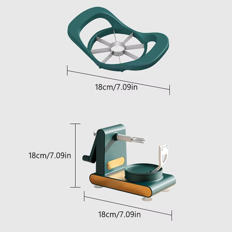 Hand Crank Fruit Peeler + Divider – 2-in-1 Multifunctional Kitchen Tool