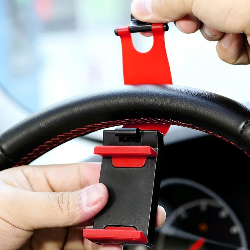 Car Steering Wheel Phone Clip Mount Holder, Universal Support