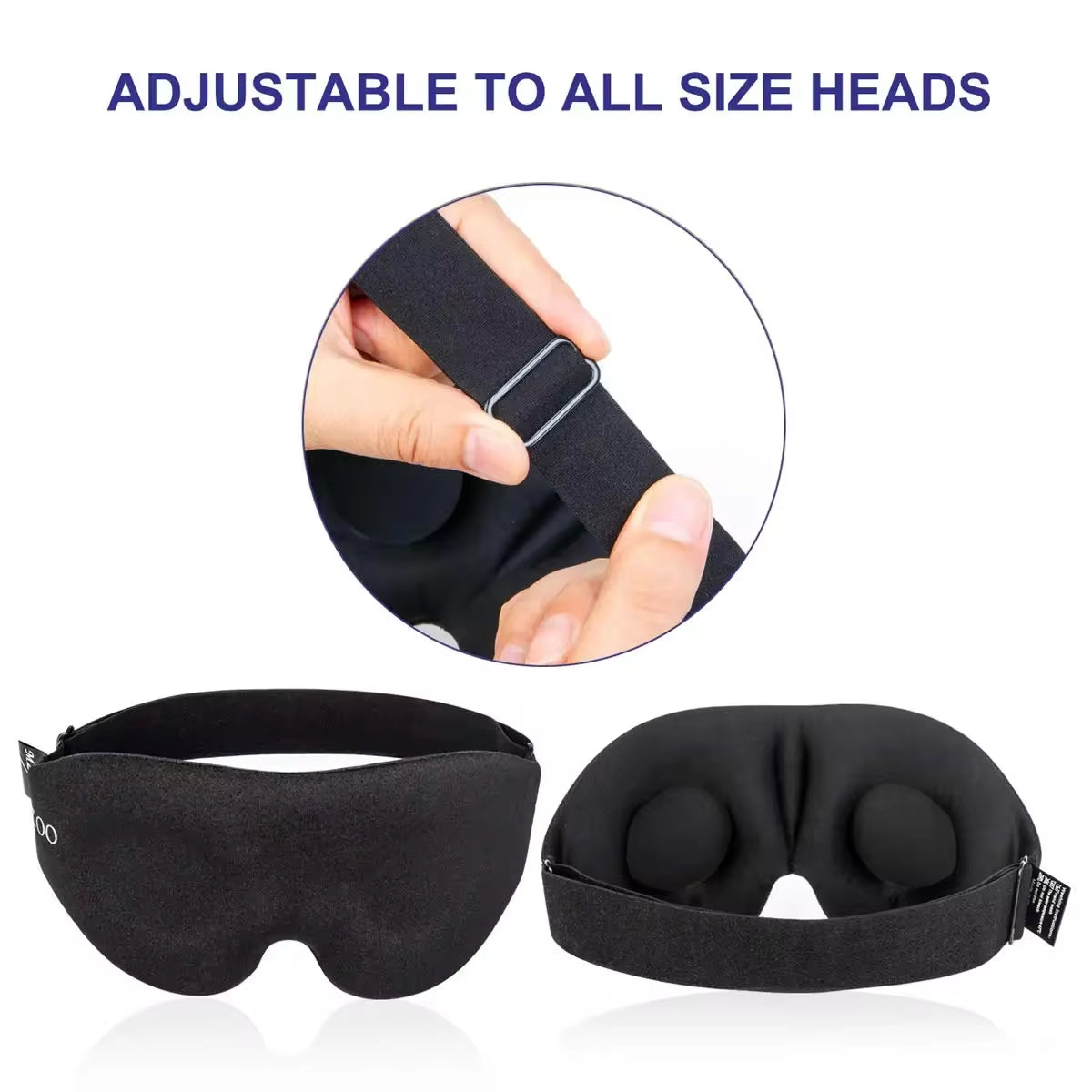 3D Sleep Mask with Contoured Cups for Men and Women, with Earplugs
