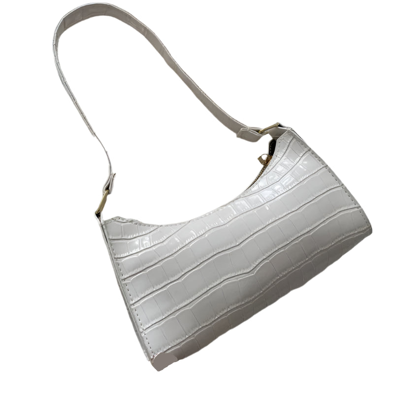 Women's PU Leather Shoulder Bag with Crocodile Texture – Stylish Everyday Underarm Purse
