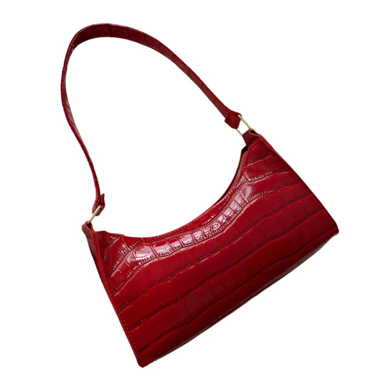 Women's PU Leather Shoulder Bag with Crocodile Texture – Stylish Everyday Underarm Purse