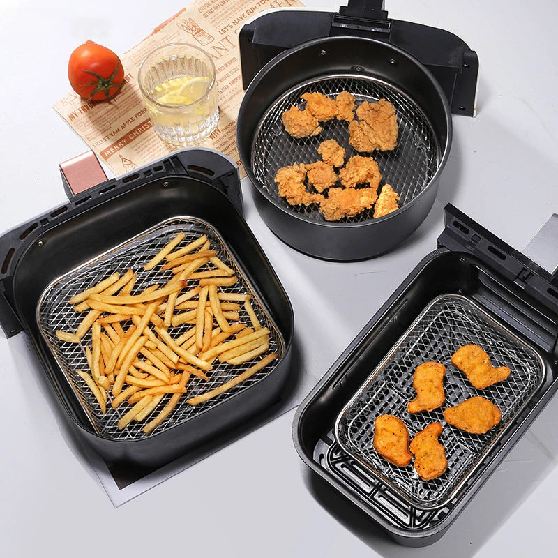 3-Piece Stackable Basket Set for Air Fryer – With Free Heat-Resistant Tongs